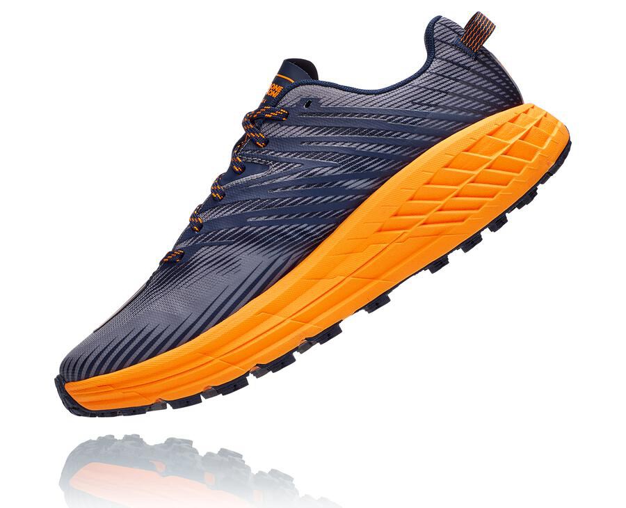 Zapatillas Trail Hoka One One Hombre - Speedgoat 4 - Azules/Naranjas - JGD386912